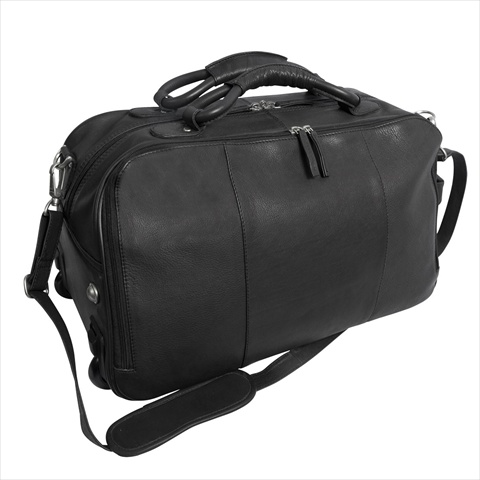 D310 20 In. Wildcat Canyon Rolling Leather Duffel Bag, Black