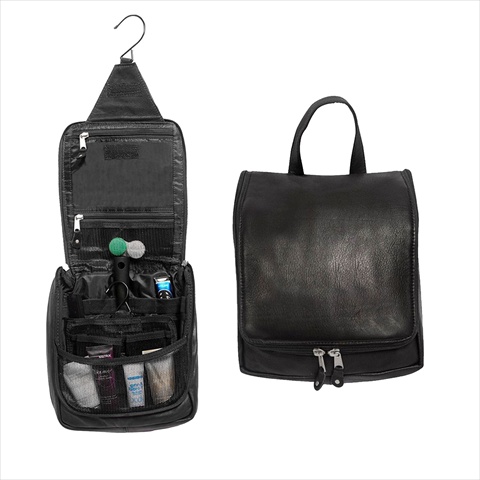 T424-03 Bryercliff Hanging Leather Toiletry Bag, Black