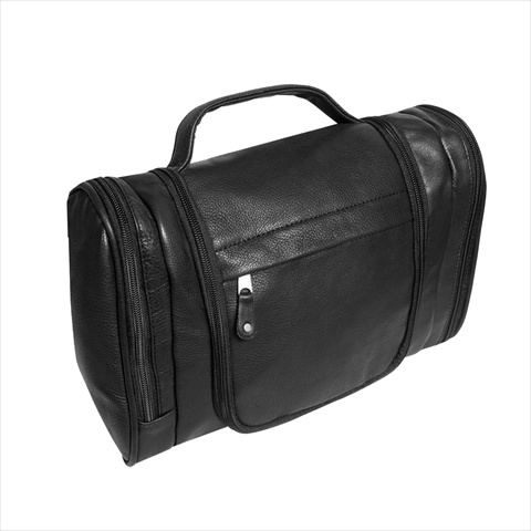 T527-03 Hackberry Canyon Hanging Leather Toiletry Bag, Black