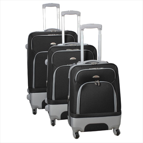 Dj-901-bk Mobility Expandable Spinner Luggage Set, Black - 3 Piece