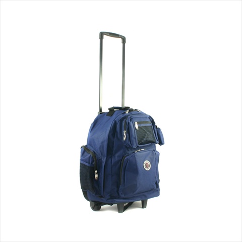 738131-nvy Roll-away Deluxe Rolling Backpack, Navy Blue