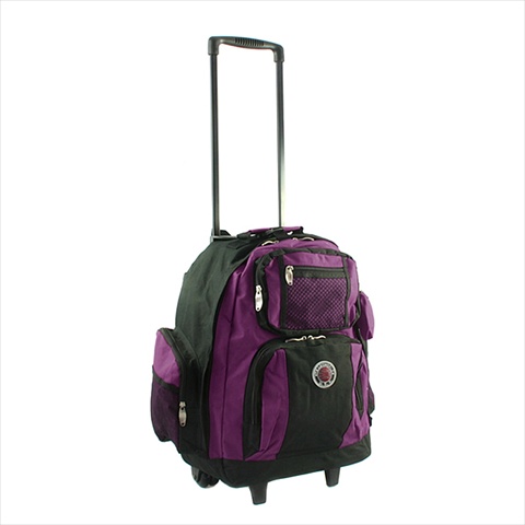 738131-pur Roll-away Deluxe Rolling Backpack, Purple