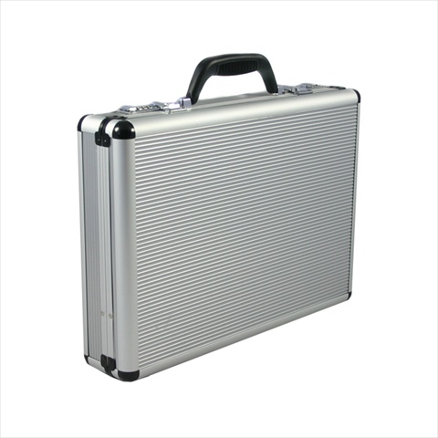 73450la 4 In. Fasano European Style Aluminum Wide Attache Case, Silver