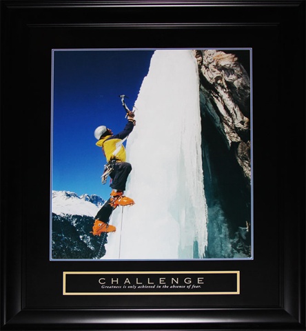 Challenge Ice Cliffhanger Motivational Large Frame