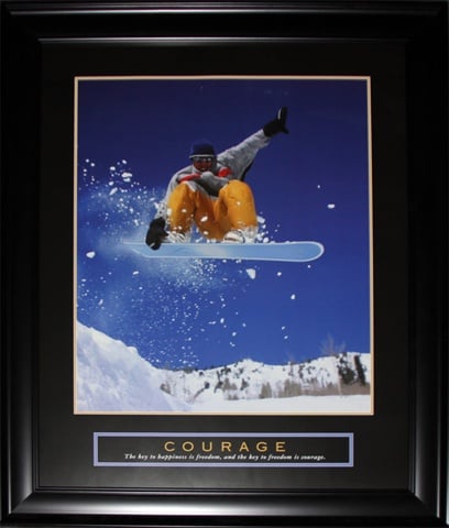 Courage Snowboarding Motivational Large Frame