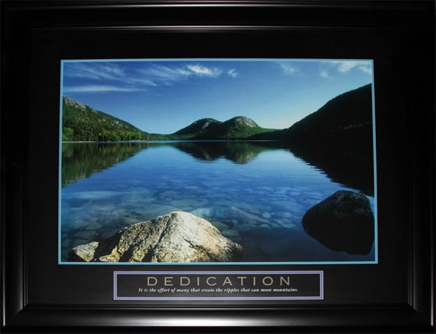 Dedication Peaceful Water Lake Motivational Large Frame