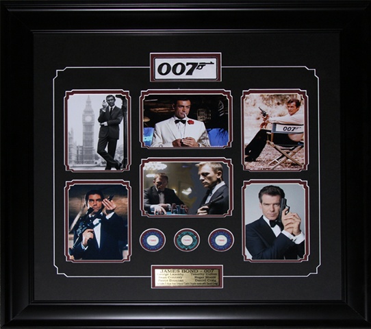 James Bond 007 Movie Compilation Poker Chips Frame