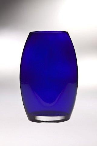 T-890-10 Classic Clear 10.25 In. High Quality Glass Cobalt Oval Vase