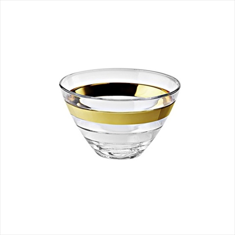 E65270-us Baguette 5.5 In. High Quality Glass Individual Bowl With Gold Rim- Case Of 6