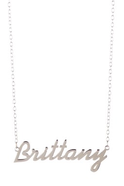 Gigi And Leela Sp328 Sterling Silver Necklace - Brittany Nameplate
