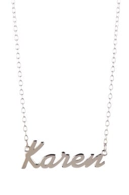 Gigi And Leela Sp328 Sterling Silver Necklace - Karen Nameplate