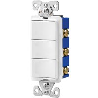 Cooper Wiring 7729w-sp Decorative Combo 3 Single Switches - White