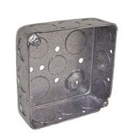 8192 4 In. Square Steel Outlet Box, 4 X 1.5 In.