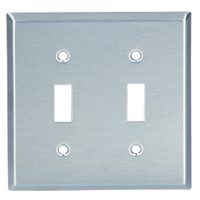 Cooper Wiring 7021405 Stainless Steel 2-gang Toggle Switch Wallplate