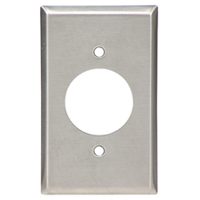 Cooper Wiring 2570372 Stainless Steel 1-gang Power Outlet Wallplate