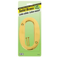 Hy-ko Products 251280 4 In. No.0 Brass House Number