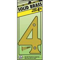 Hy-ko Products 251132 4 In. No.4 Brass House Number