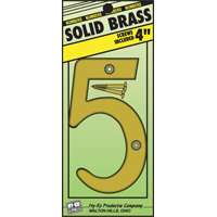 Hy-ko Products 251165 4 In. No.5 Brass House Number