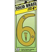 Hy-ko Products 251173 4 In. No.6 Brass House Number