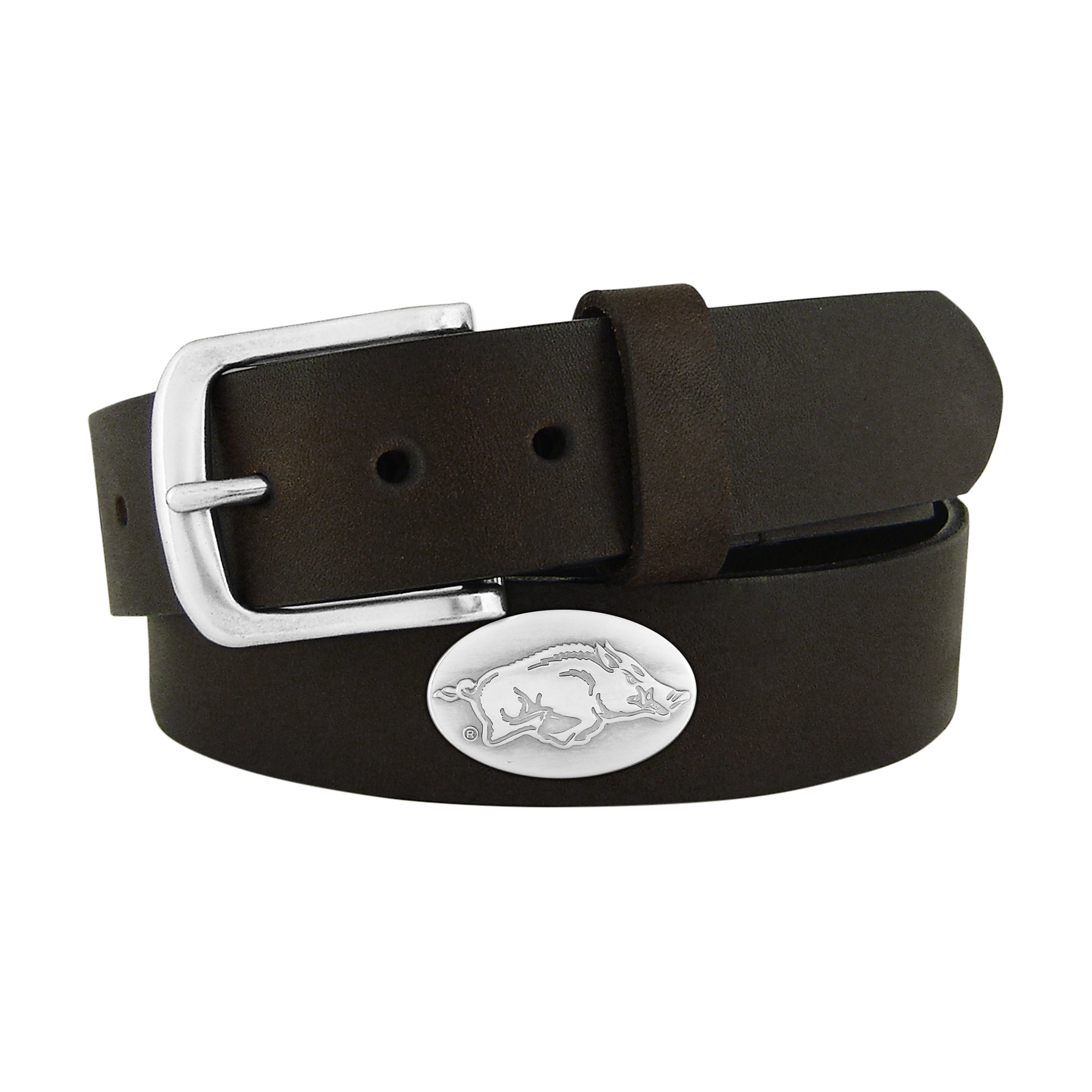 UPC 616424107531 product image for UAR-BOLP-BRW-32 Arkansas Razorbacks Concho Emblem Brown Belt Size 32 | upcitemdb.com