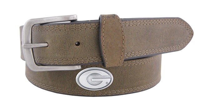 UPC 616424129694 product image for UGA-BOLPS-CRZ-LBR-34 Georgia Bulldogs Concho Emblem Crazyhorse Leather Belt Size | upcitemdb.com