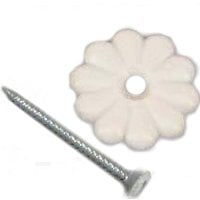 D-138c White Rosette Button With Screw