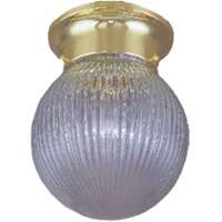 F3bb01-34083l 1 Light Flush Polished Brass Ceiling Fixture