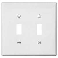Cooper Wiring Pj2w 2-gang Unbreakable Toggle Plate, White