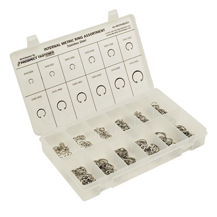 Rcdho824ss Metric Stainless Internal Ring Assortment - 240 Pieces
