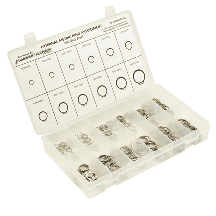 Rcdsh824ss Metric Stainless External Ring Assortment - 240 Pieces