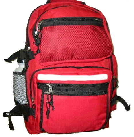 Polyester Backpack With Bottle - 19 X 13 X 8 In. Red