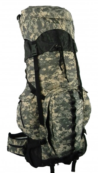 Expandable 6000ci - 8000ci Sport Scout Camping & Hiking Backpack With Aluminum Frame Travel Bag, Acu Digital Camouflage