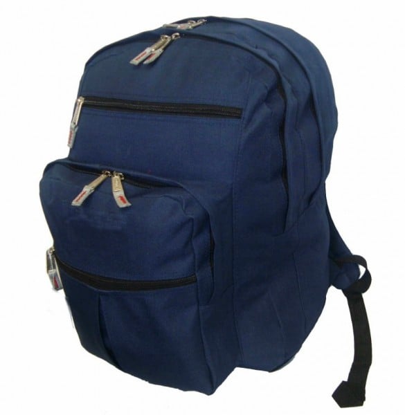 600d Polyester Multi Pockets Backpack, 18 X 13 X 8.5 In. Navy
