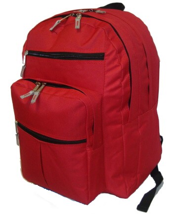 600d Polyester Multi Pockets Backpack, 18 X 13 X 8.5 In. Red