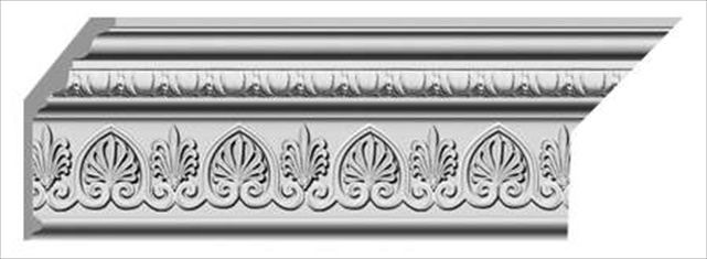 5apd10092 96 X 6.5 In. Egg And Dart With Leaves Crown Moulding