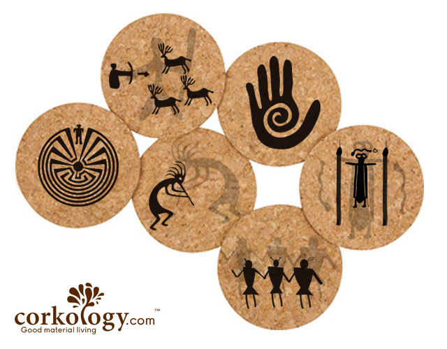 407 Petroglyphs Cork Coaster Sets