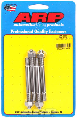 4002412 Dominator With 0.5 Or 1 In. Spacer, Stainless Steel, Hex Carburetor Stud Kit