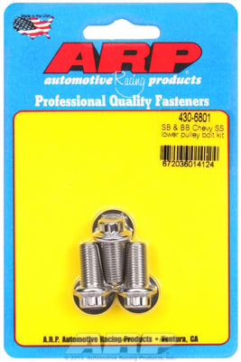 4306801 Chevrolet Small Block & Big Block, 3 Pieces, 12 Point Lower Pulley Bolt Kit