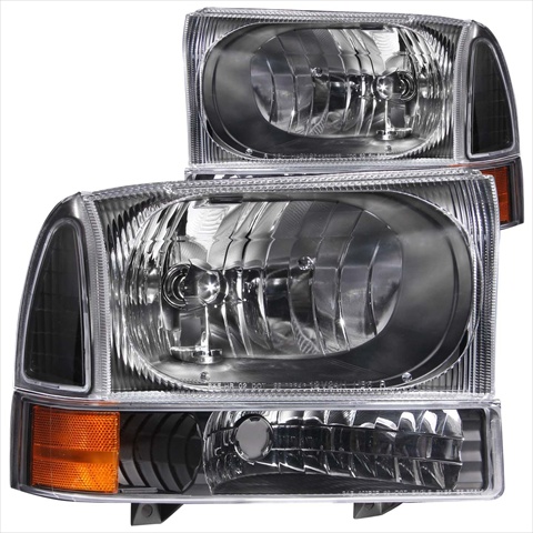 111080 Ford Excursion Superduty Headlights With Corner Lights Black