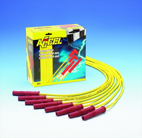 ACCEL 8033 Accel 8033 Spark Plug Wire Set of 8.8 Mm.- Universal Set With Vari-Angle Boots - Yellow ACCEL 8033 Accel 8033 Spark Plug Wire Set of 8.8 Mm.- Universal Set With Vari-Angle Boots - Yellow