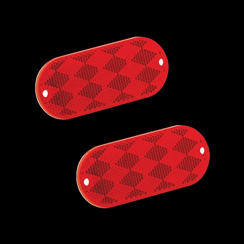 7478010 Reflector Oblong Red With Mounting Holes And Adhesive Back