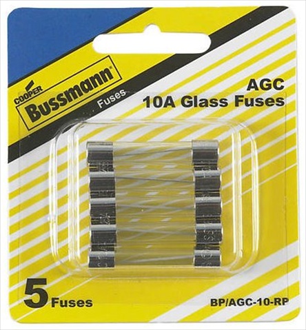 Bpagc10rp 10 Amp Fast-acting Glass Tube Fuses 0.25 X 1.25 In. Pack - 5