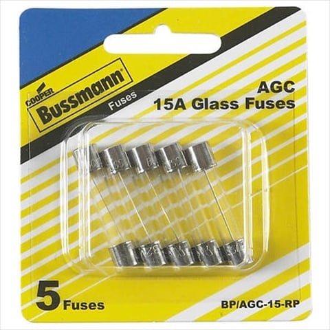 Bpagc15rp 15 Amp Fast-acting Glass Tube Fuses 0.25 X 1.25 In. Pack - 5