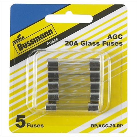 Bpagc20rp 20 Amp Fast-acting Glass Tube Fuses 0.25 X 1.25 In. Pack - 5