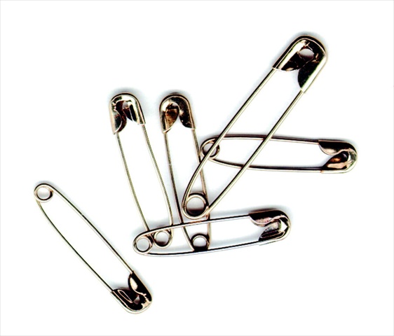 Safety Pin, No 2, 1.5 In, Steel, Nickel Plated, Pack Of 144