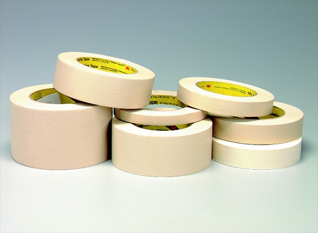 Scotch 005295 Pressure Sensitive Self-adhesive Masking Tape With 3 In Core, 1 In X 60 Yd, Tan