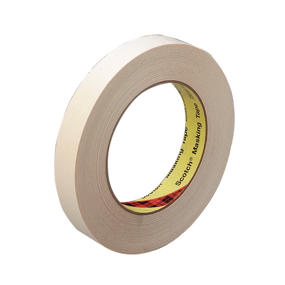 Scotch 005301 Pressure Sensitive Self-adhesive Masking Tape With 3 In Core, 2 In X 60 Yd, Tan