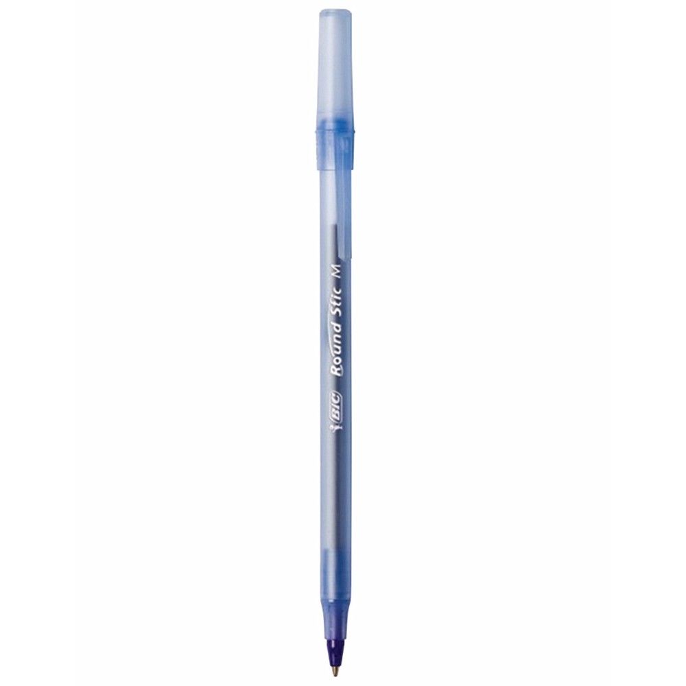 BIC 027470 Round Stick Ballpoint Pen Fine Tip Blue Ink Pack - 12 BIC 027470 Round Stick Ballpoint Pen Fine Tip Blue Ink Pack - 12