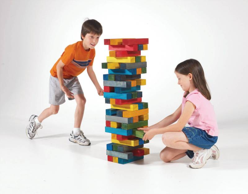 030267 Deluxe Giant High Tower Wooden Blocks, Set Of 60