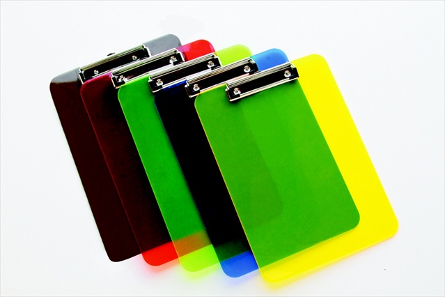School Smart 038075 Low-Profile Acrylic Clipboard Plastic Assorted School Smart 038075 Low-Profile Acrylic Clipboard Plastic Assorted